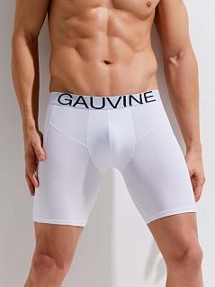 Однотонные боксеры с уплотненным гульфиком белого цвета GAUVINE RTGAU3013-02